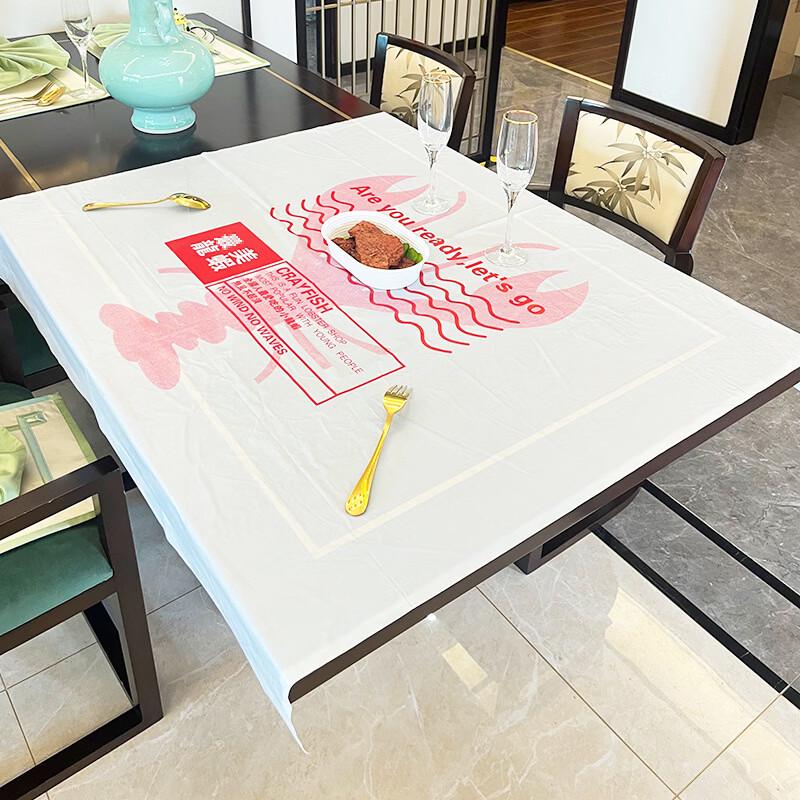 Disposable Lobster Design Plastic Tablecloth