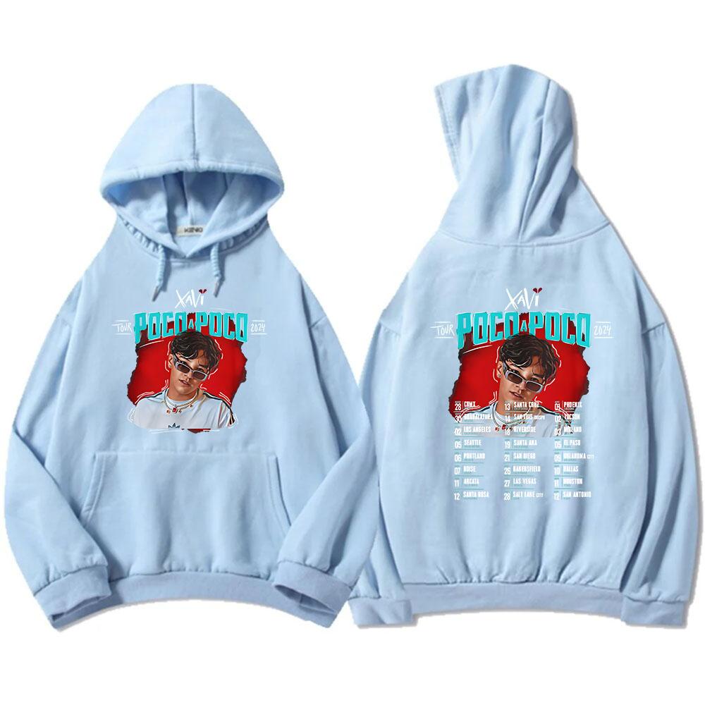 Poco A Poco Tour 2024 Hoodies Xavi La Diabla Album Graphic Sweatshirts Sudaderas Con Capucha Winter Long Sleeve Hooded Pullovers