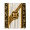 Tenda da Doccia con Motivo a Greca Oro e Nero Design Antico Stile Architettura Classica Decorazione Impermeabile Installazione Semplice
