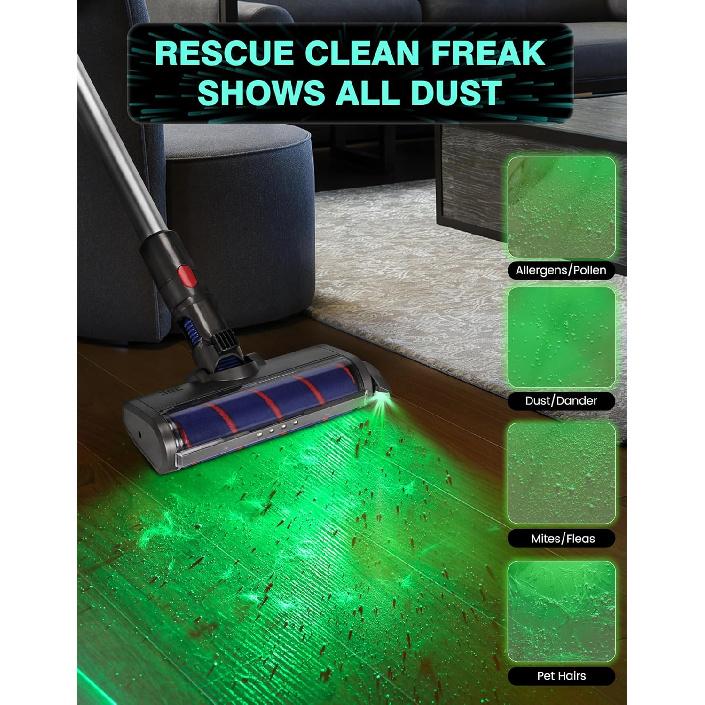 Rechargeable Upright Vacuum Cleaner Dust Display LED Light Attachment, Green Light Shark Bissell, Universal Upgrade Vacuum Accessories