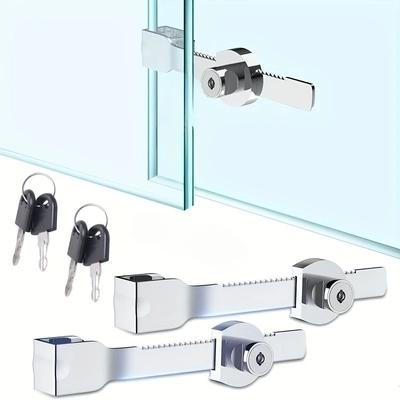 Glasschiebetürschloss mit Schlüssel, Vitrine mit Chromoberfläche, Sicherheitsschiebegehäuse, Sicherheitsschloss für Glastüren von Schränken