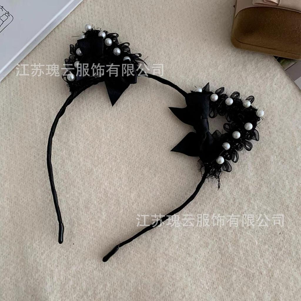 Pearl cos princess maid headband sexy charming mysterious lace headband orgy party dance handmade