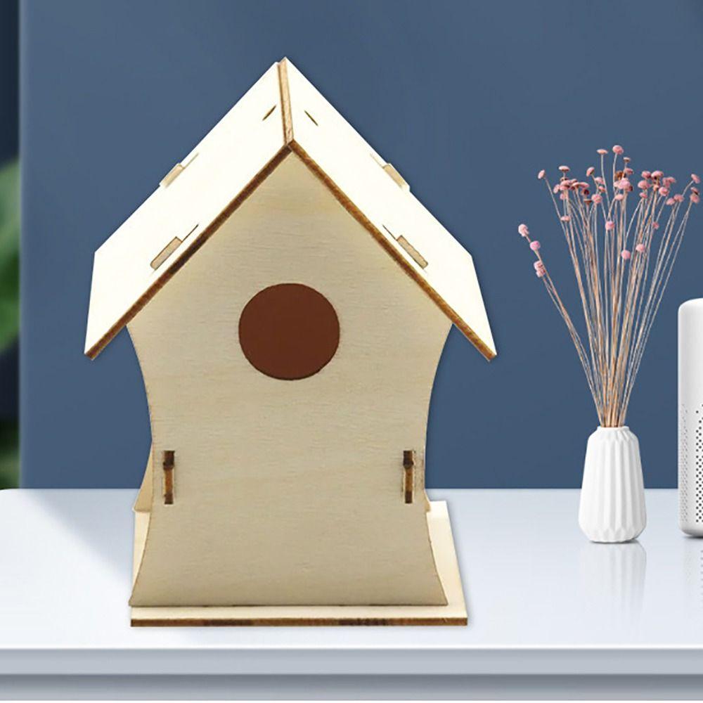 Decoration Bird Nest Hous Wooden Hummingbird Cages Easy To Assemble Hanging Birdhouse Garden