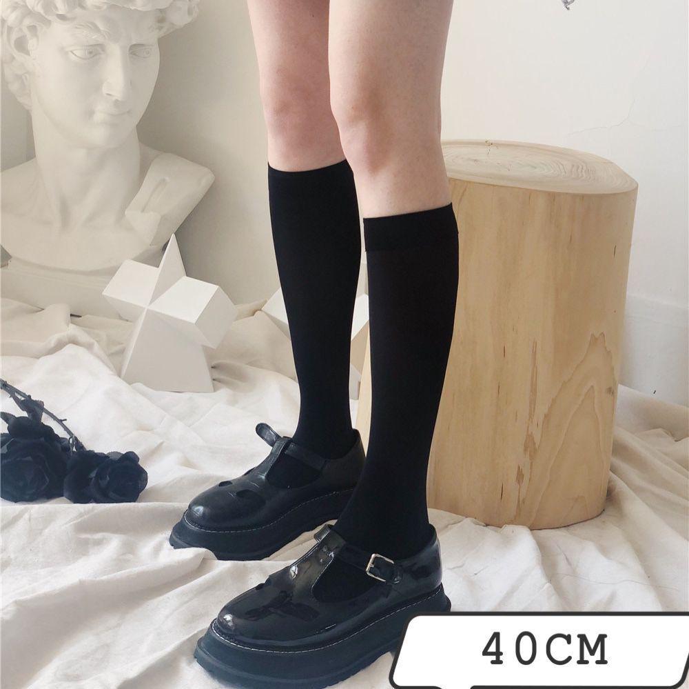 Women's Summer Velvet Black Over-the-Knee and Mid-Calf Japanese JK Socks