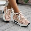 Spring and Autumn New Embroidered Mesh Single Shoes Slope Heel Thick Sole Foot Casual Shoes Large Size Mesh Breathable Mesh Shoes