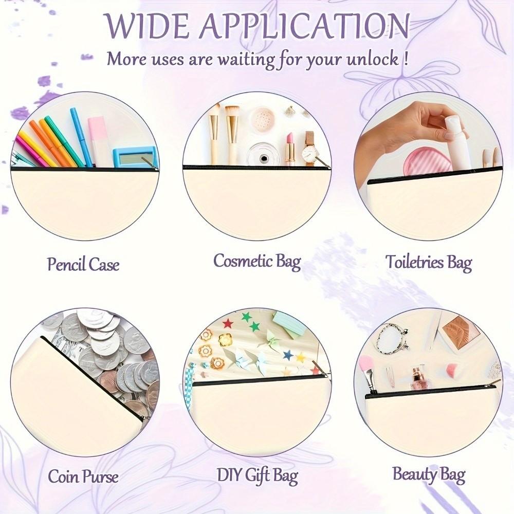 New Canvas Charger Storage Pouch Print Design Large Capacity Electronics Bag Zipper Closure Cosmetic Organizer for Office Desk