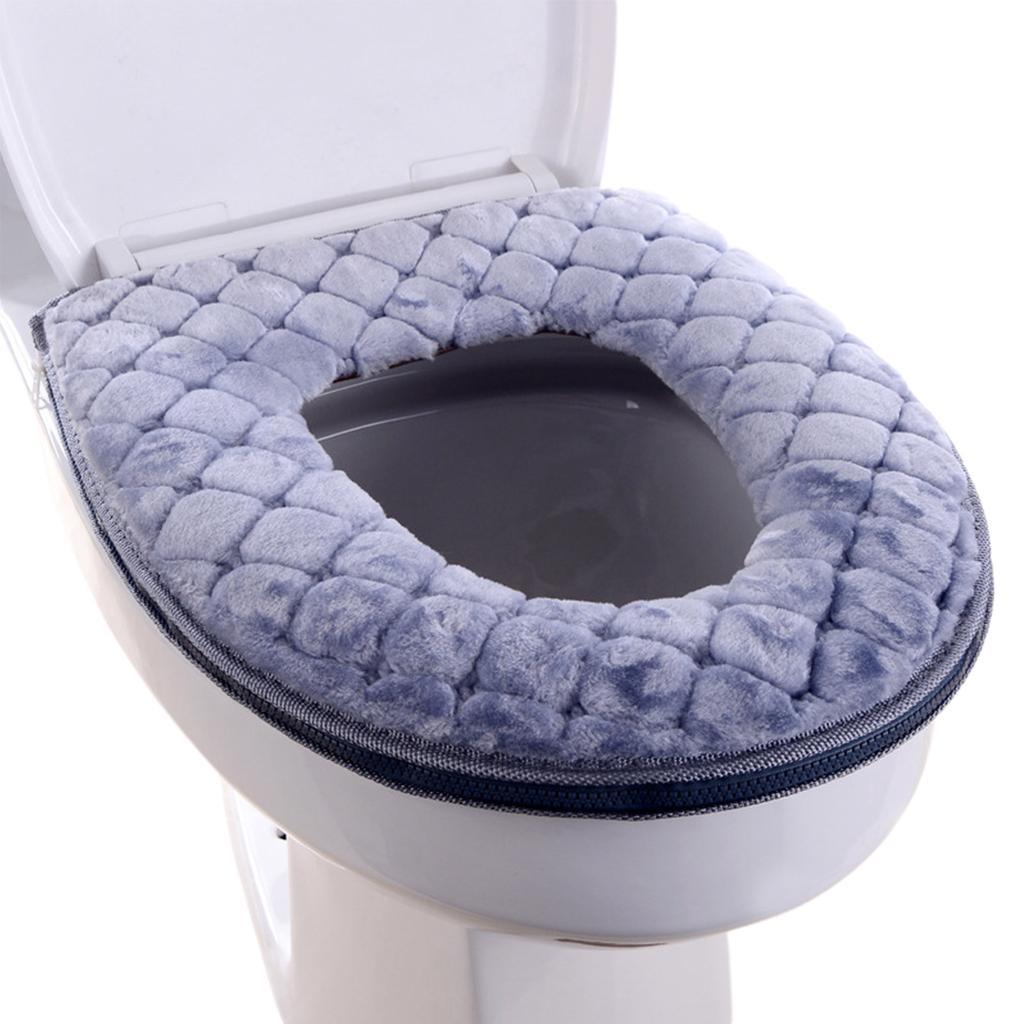 Soft Toilet Seat Cover Washable Toilet Seat Cover Pads Toilet Seat Cover Soft Toilet Seat Cushion Warmer with Zipper