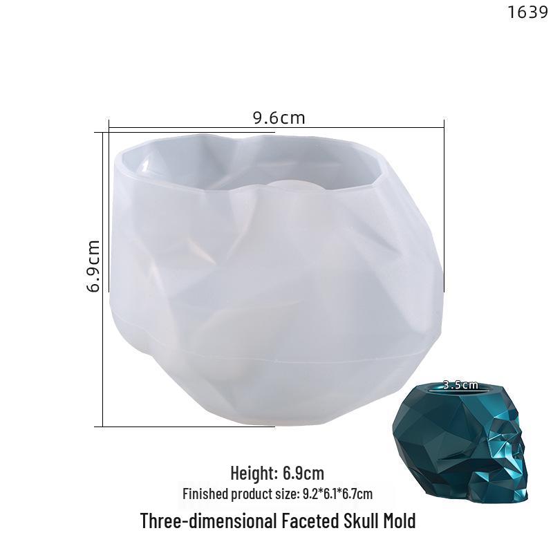Poppy Crystal Resin Skull Mold for Pen Holder or Succulent Pot