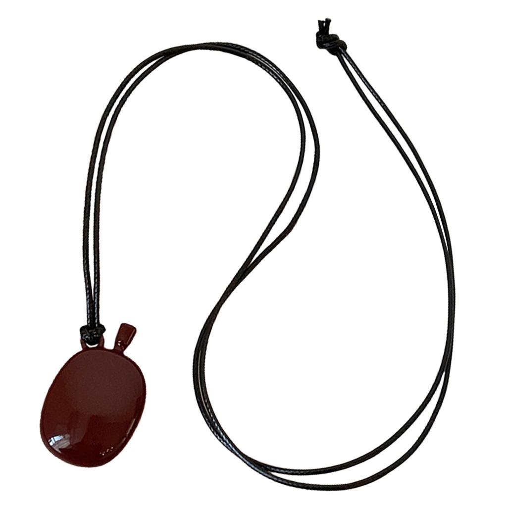 Fashionable Aventurine Buckle Pendant Necklace Accessory with Adjustable Length Leather Cord for Men and Women Daily Use