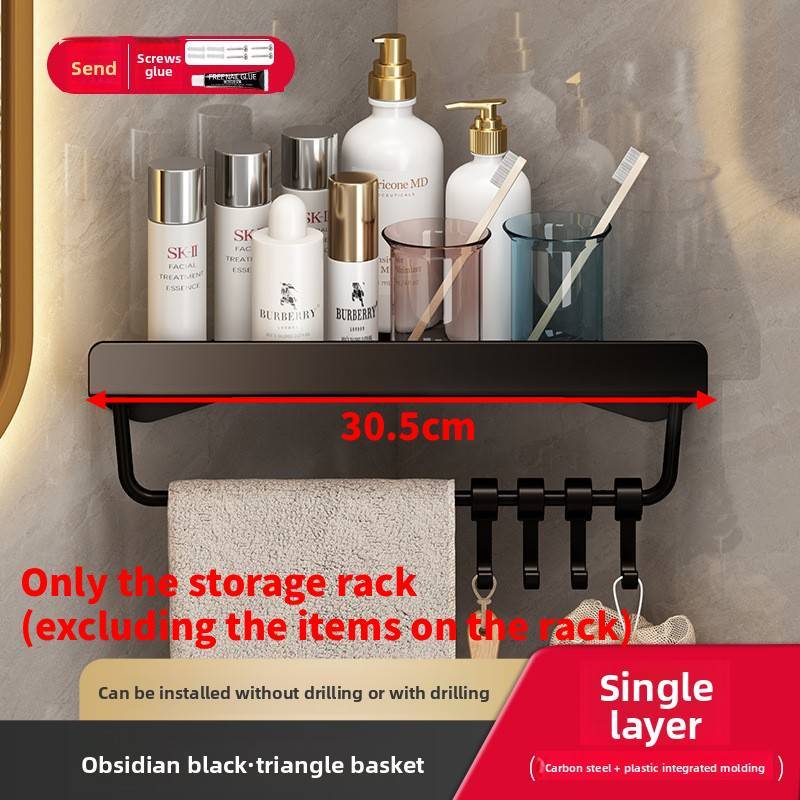 Wall Mount Corner Bathroom Shelving Unit With Antipunch Design For Toilet And Kitchen Storage