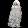 Santa Claus Wig And Beard Synthetic Hair Diy Fancy Dress Fake Beard Short Cosplay Wigs For Men White Hairpiece Accessories Santa Claus Fake Beard