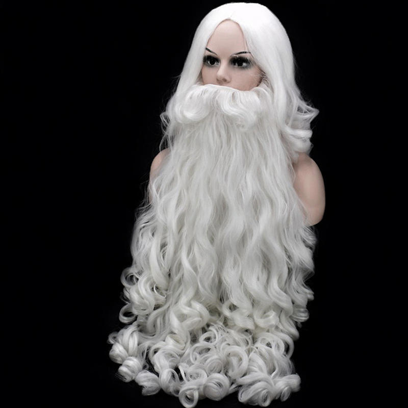 Carnival Santa Claus Wig Beard Fancy Dress Cosplay Decoration White Party Costume