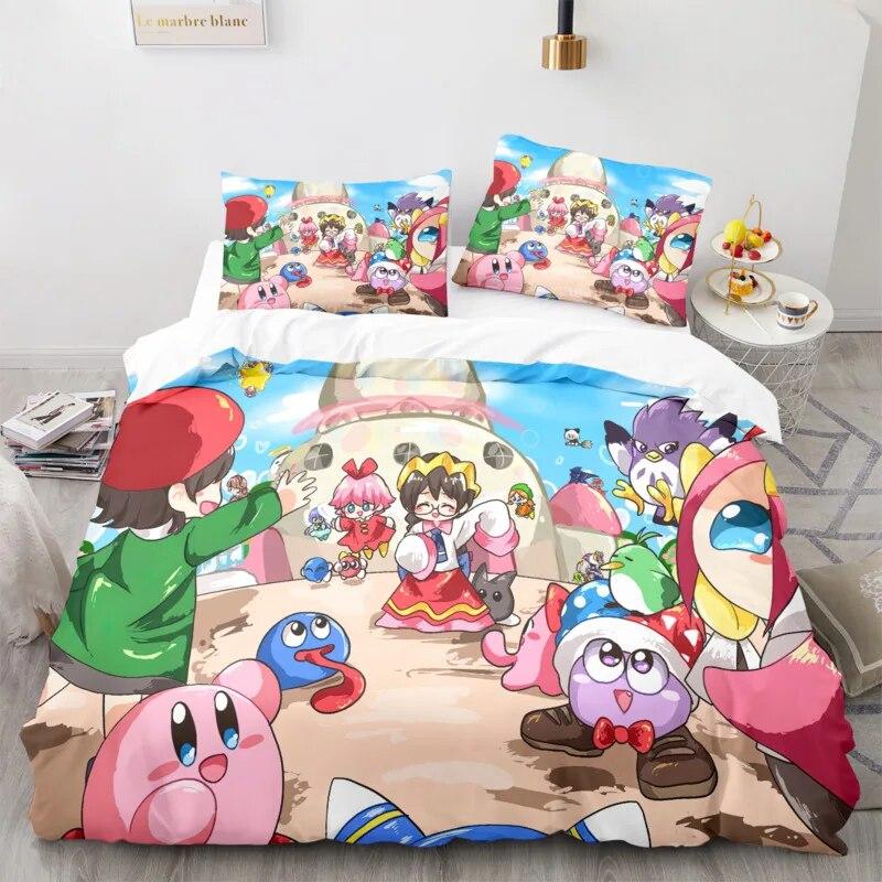 

Комплект постельного белья Kirbys с 3D принтом Kawaii Waddle Dee Elfilin, пододеяльник, наволочка, комплект постельного белья для детской комнаты, односпальный, Twin King 155x215cm 3pcs