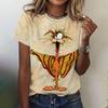 Kawaii Funny Animal Graphic Women's T Shirts Casual Oversize Short Sleeve Top Female Fashion Clothing Ladies