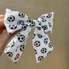 Colorful Football Pattern Bow Hair Clip Elastic Cute Fabric Ribbon Hair Rope Fashion Soft Fashion Hair Accessories Sports Events