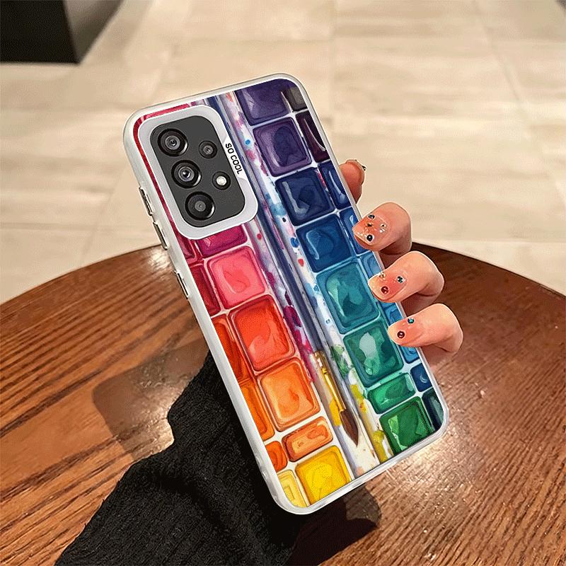 Watercolors Set Paint Palette Soft Phone Case for Samsung A17 A16 A15 A14 A13 A57 A56 A55 A54 A53 A37 A36 A35 A34 A33 A26 A25 A2