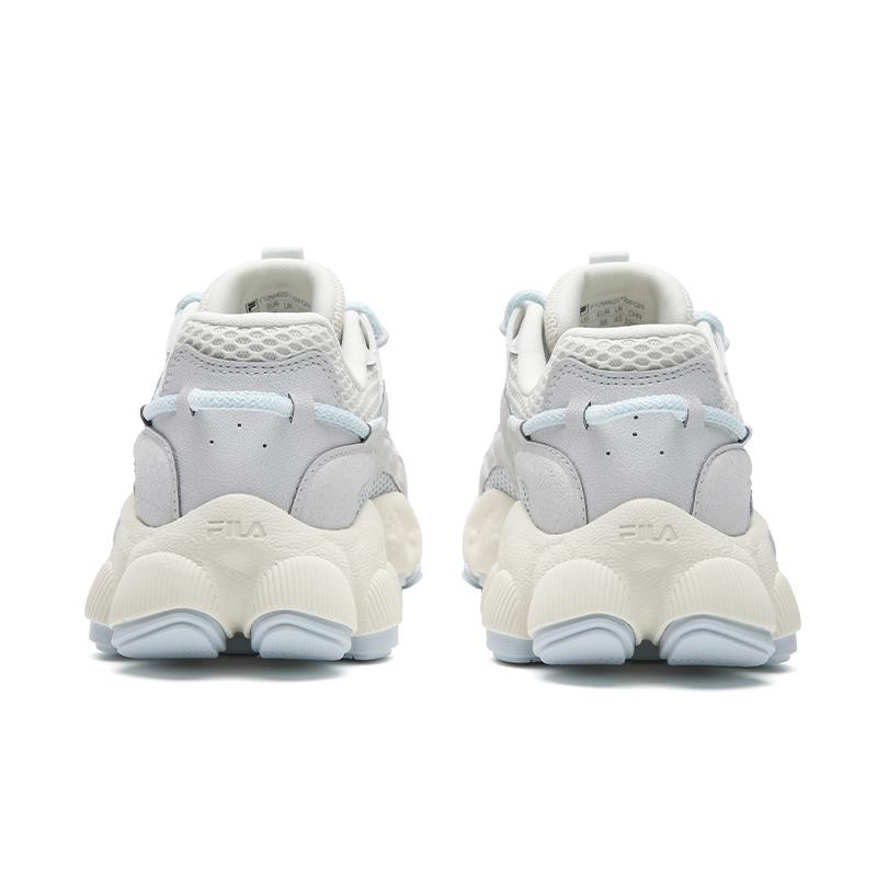 FILA PILA Lightweight, Breathable, And Slip Resistant Low top Chunky Sneakers Women's Milk White/Rain Mist Gray F12W622132FGN
