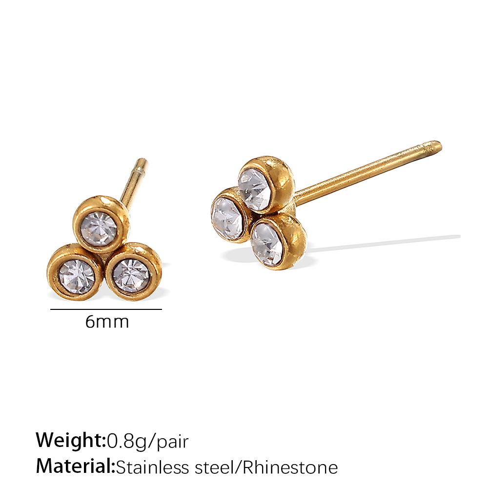 Stainless Steel Sequin Moon Crown Earrings for Women - Luxurious & Stylish Ear Studs