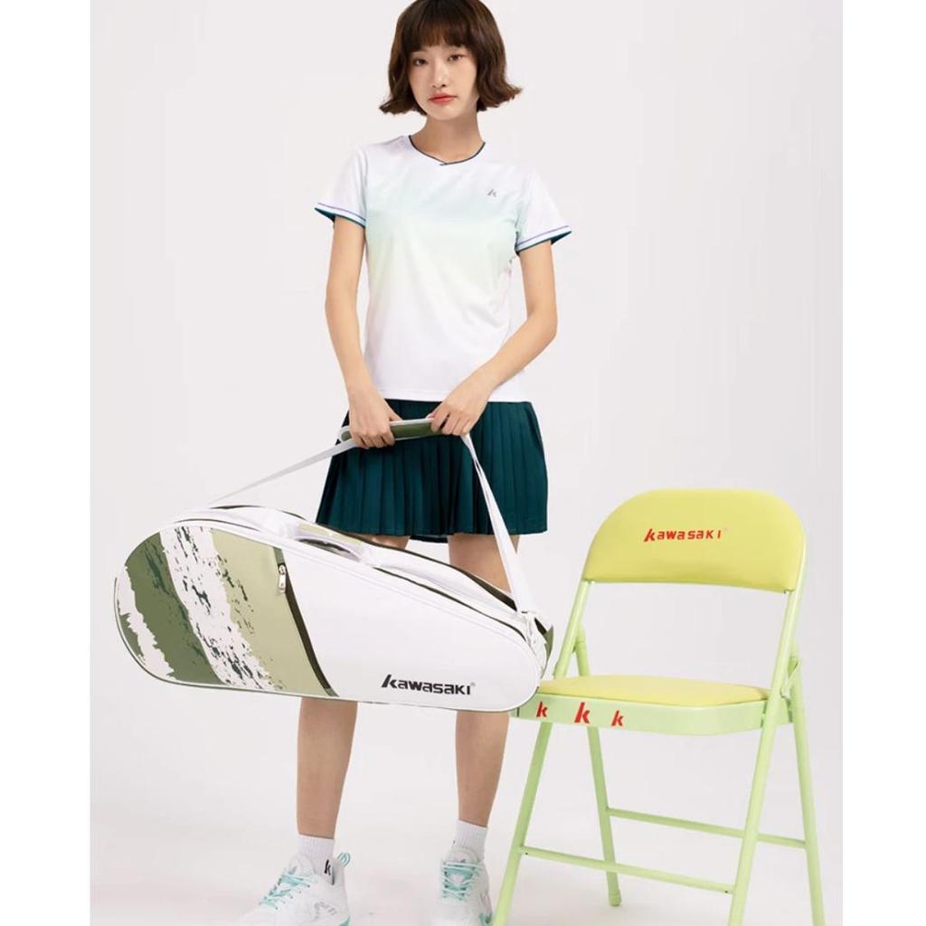 KAWASAKI Badminton Bag, 6-Racket Capacity, Sports Backpack, Casual Training Bag, Tennis Bag, B8365, Gradient Blue