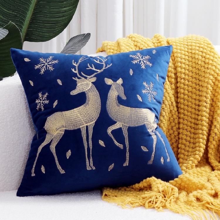 Reversible Plush Cushion Cover Christmas Designs Skin Friendly Fabric Home Office Decoration