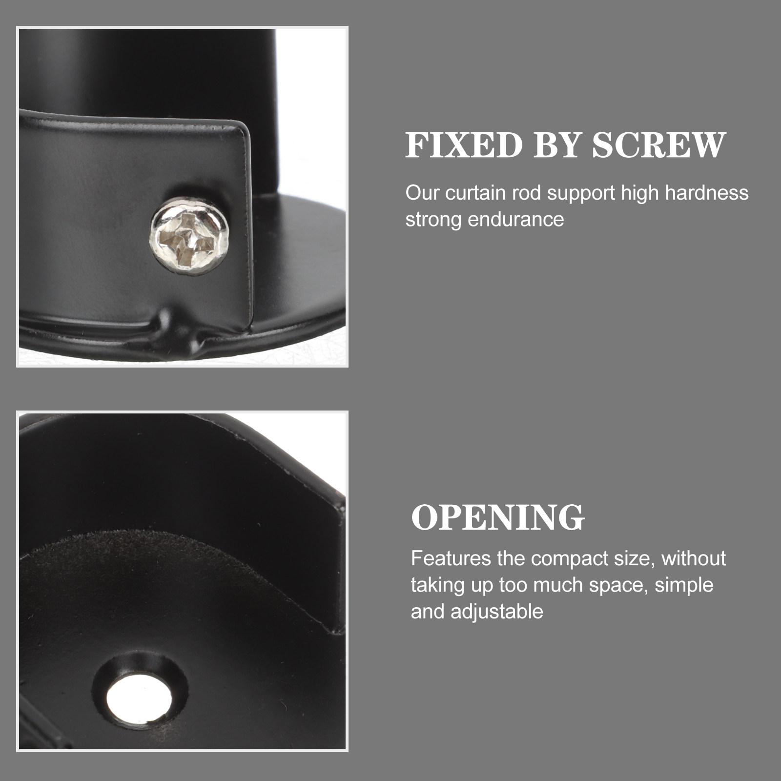 

2Pcs Curtain Rod Accessories Heavy Duty Alloy Bracket for Curtain Pole Support Simple Adjustable Wall Mount Home Office Decor other
