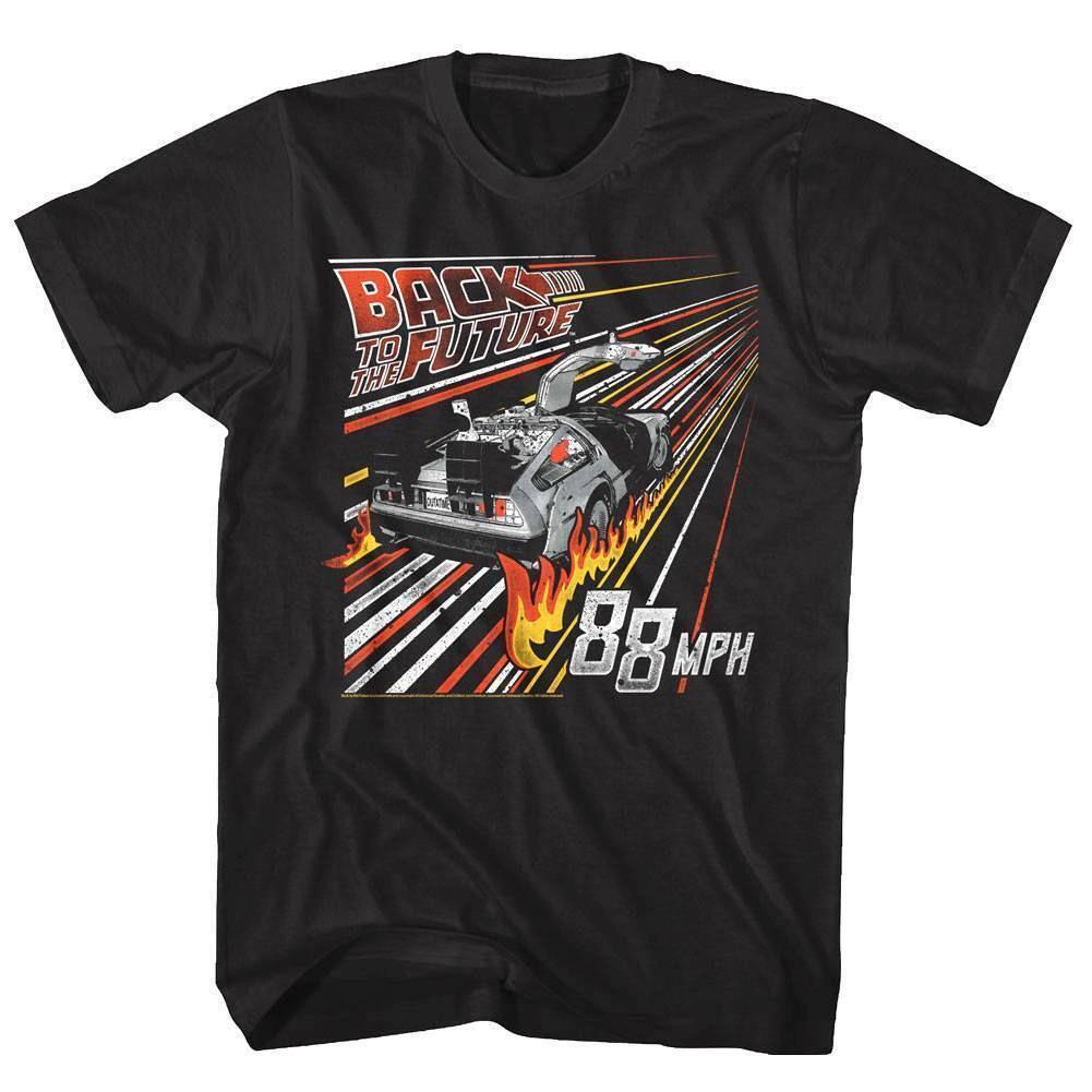 Back to The Future 88mph Streaking Flames Men T Shirt S