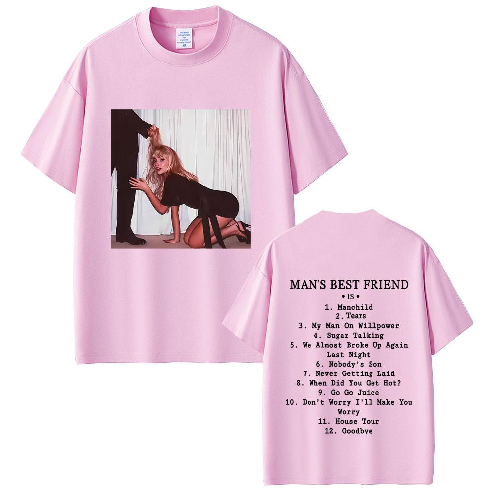 Sabrina Carpenter Mans Best Friend Album Graphic T Shirts Male Vintage Streetwear Men Women Fashion Casual Oversized Tshirt