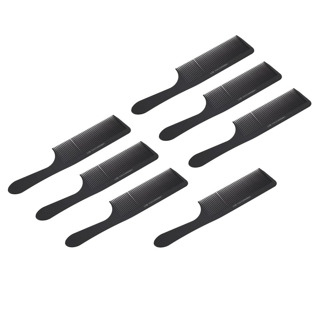 7pcs Hair Dressing Comb Professional Prevents Static Fine Tooth Carbon Fiber Hair Styling Comb for Salon Home Black
