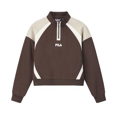 Original Fashion Retro Sports Casual Personality Color Block Comfortable Versatile Short Loose Half-Zip Stand Collar Sweatshirt F11W619211FBN