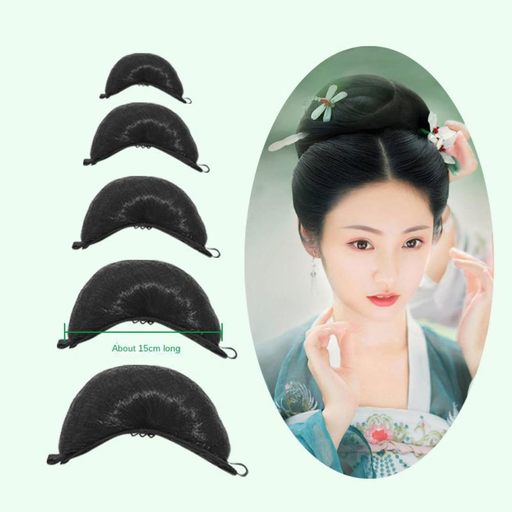 Headdress Retro Hair Pad Croissant Chignon Fairy Wig Bag Hanfu Cosplay Hair Bun Horns Hairpins