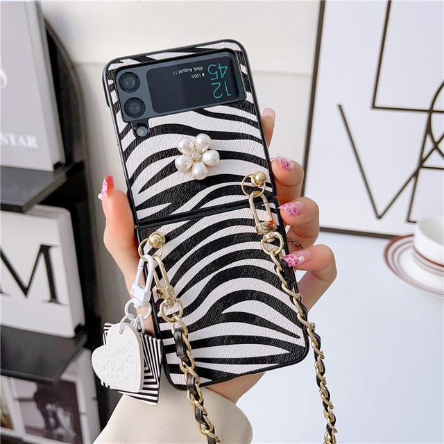 DIY Roztomilá Kreslená Zebra Kabelka Kožené Pouzdro Pro Samsung Galaxy Z Flip4 Pouzdro 5g Pro Galaxy Z Flip3 Kryt Z Flip 4 3 2 1 Capa