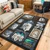 White Canine Portraits Pattern Rug Floor Mat for Living Room or Bedroom Soft and Comfortable Carpet a Gift for Birthday and Holiday.