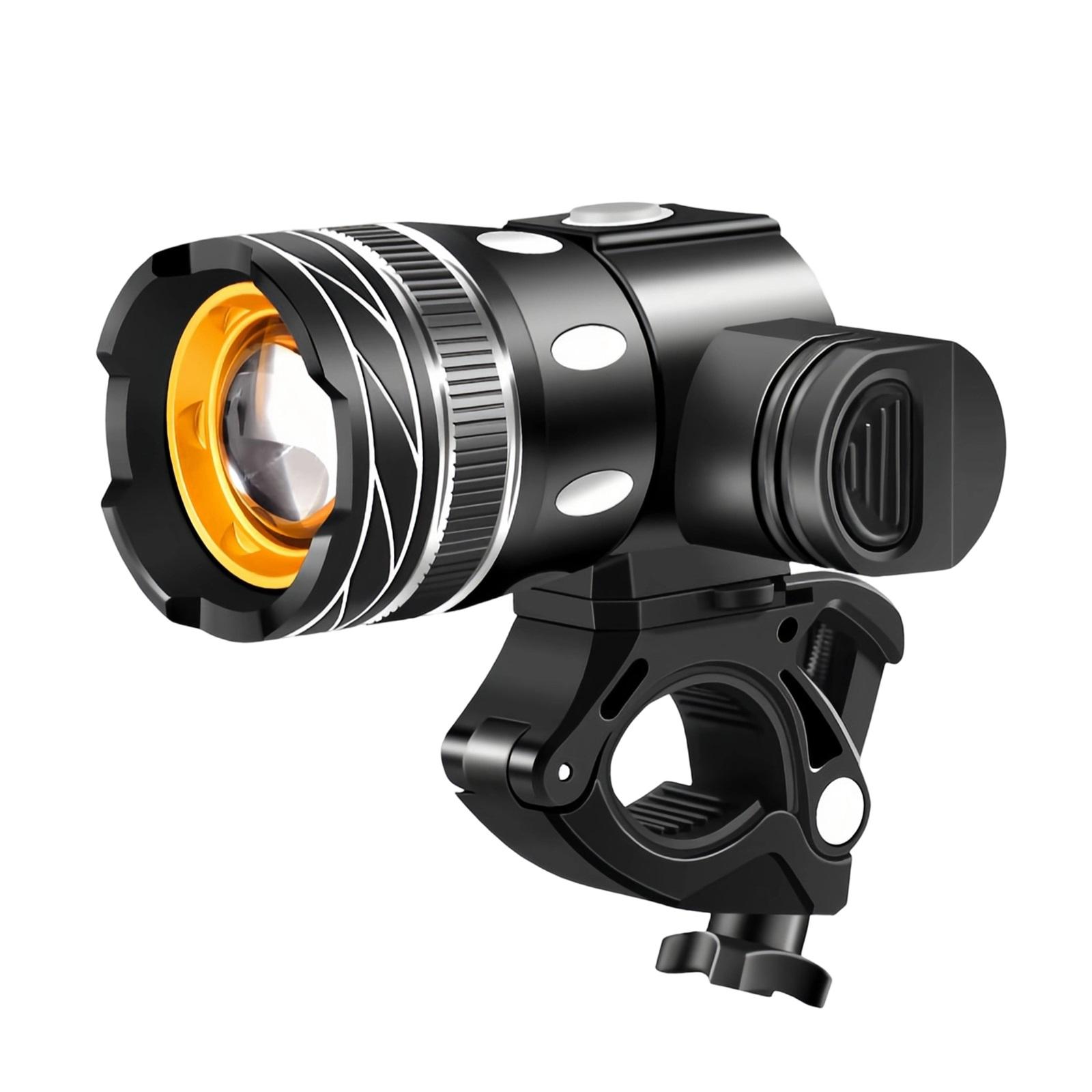 

headlamp,YIWENG Bike Light Front Headlight USB Rechargeable Flashlight able with 3 Light Modes for 22-28mm Diameter Handlebar Mountain Road Bike One Size чёрный