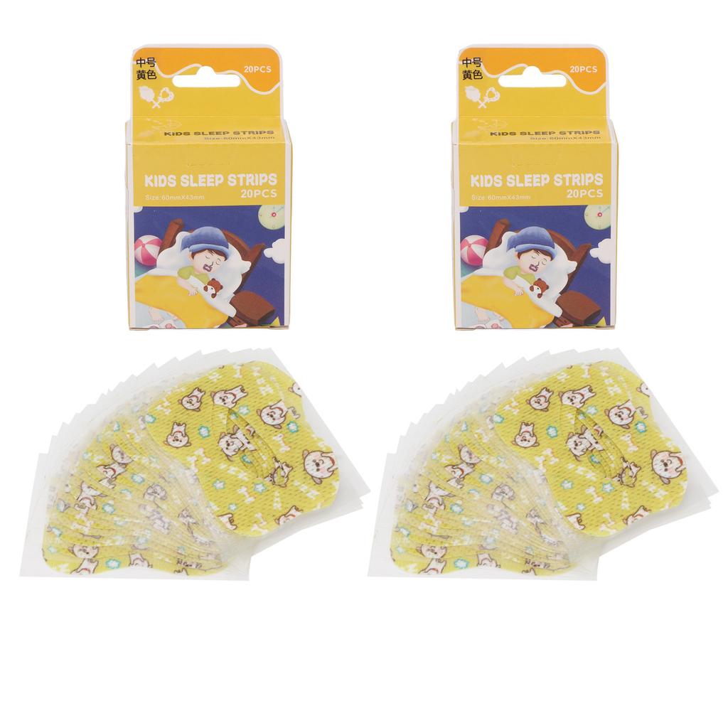 40pcs Kids Sleep Mouth Tape Smoothly Breathing Reduce Snoring Soft Cotton Mouth Breath Patches