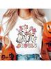 Witchy Ghost Let Go Ghouls Halloween T-Shirt Fashion Printed Sweet Cartoon O-Neck Street Printed Summer New T-Shirt.