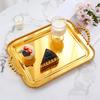 Reflective Metal Display Tray for Coffee Service, Entryway Placement and Dresser Arrangement for Daily Home Use