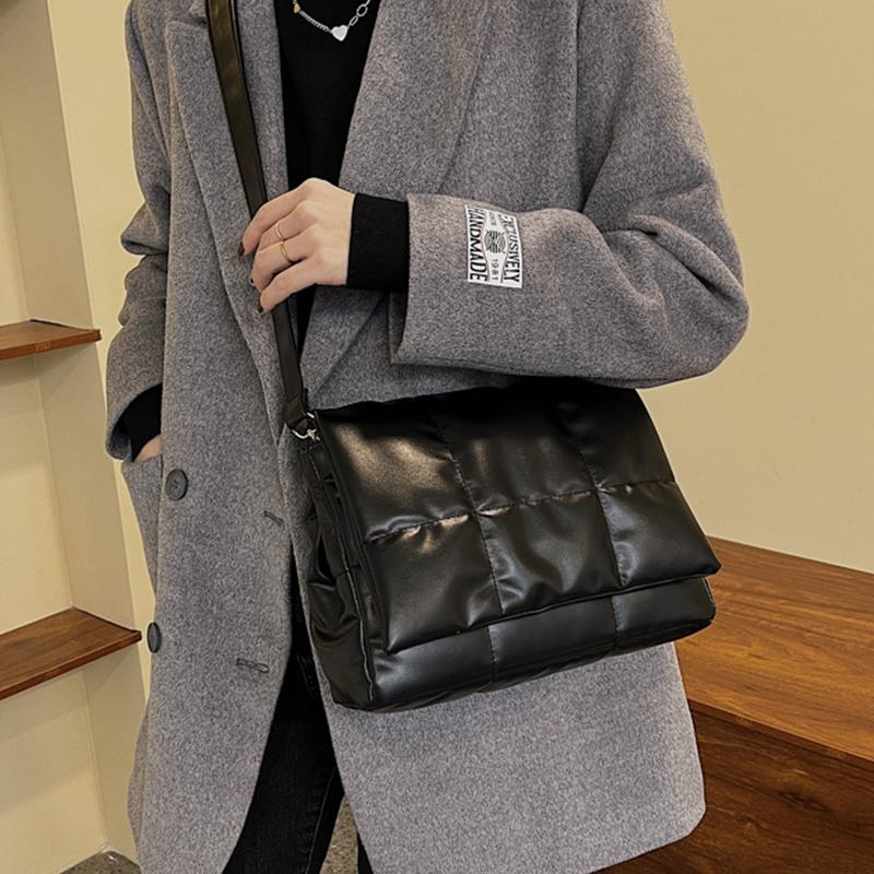 Yogodlns Vintage haftowana torba na ramię w kratę kobieca miękka skórzana torba Crossbody torba z klapką designerska torebka pod pachami