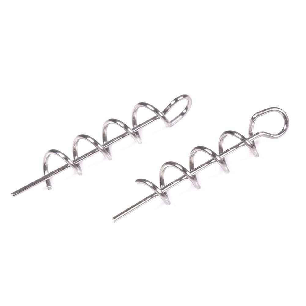 Professional Fishing Gear 50pcs Spring Lock Pins for Soft Lure Bait Worm Crank