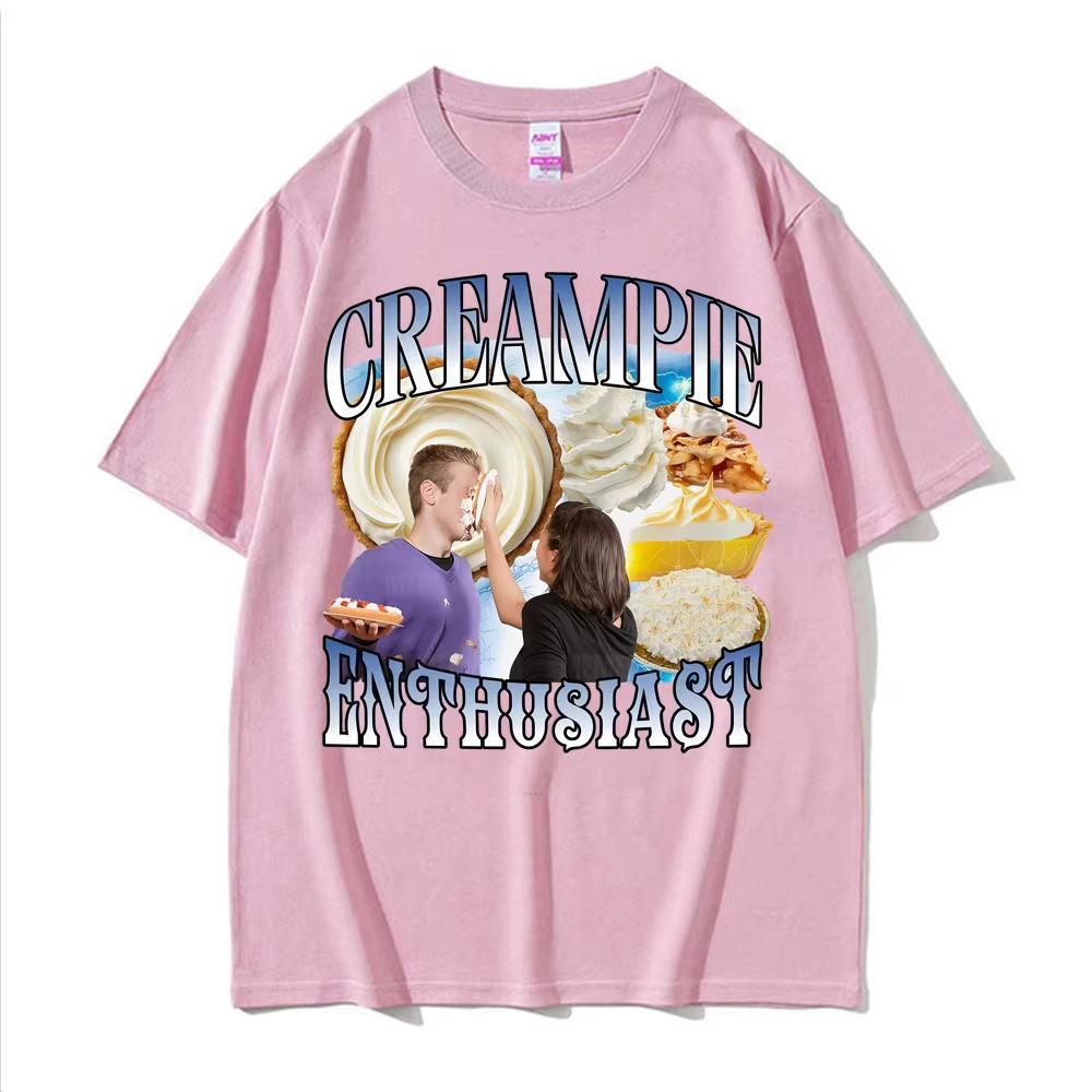 Funny Cream Pie Enthusiast Meme Graphic T Shirt Men's Women 90s Vintage Gothic Oversized T-shirts Casual Comfort EU Size T-shirt