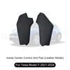 For Tesla Model 3 Highland 2024 Center Leather Kick Mat Model 3/Y 2021-2023 TPE Waterproof Mat On Both Sides of Center Control