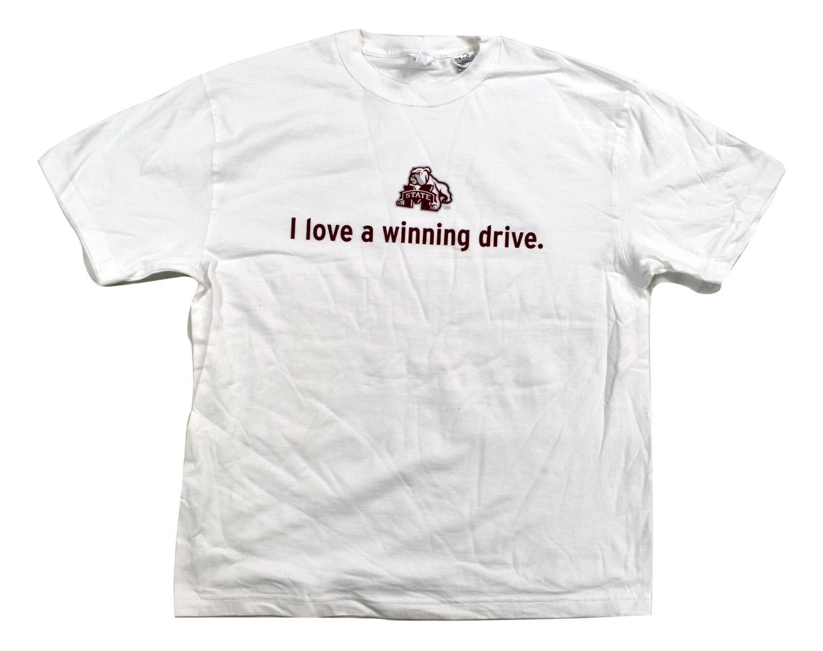 Time Out Mens Mississippi State Bulldogs I Love A Winning Drive. Shirt New L 4XL