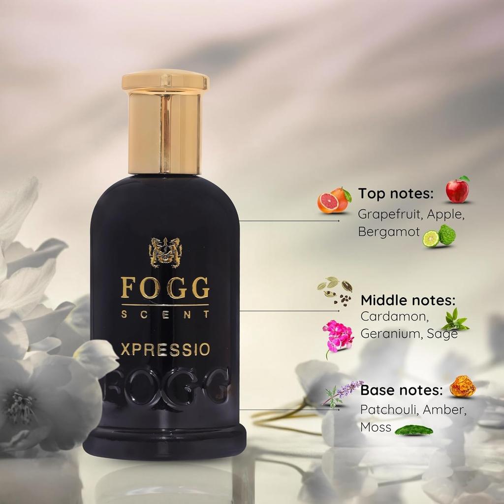 Fogg Scent Xpressio Perfume for Men, Long-Lasting, Fresh & Powerful Fragrance, Eau De Parfum, 100ml