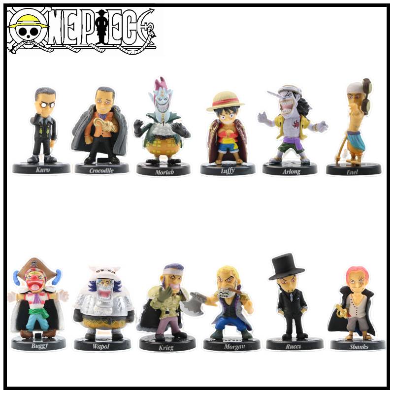 12pcs One Anime Piece Luffy Figure Model Toy Ornament Decor Gift Collection Set
