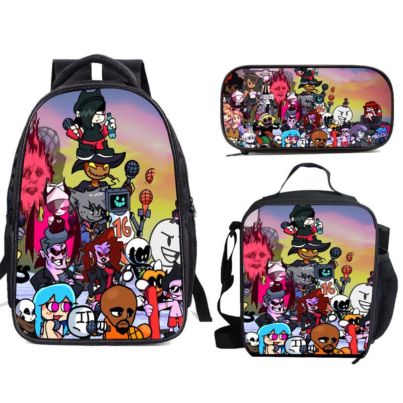 Friday Night Funkin Backpack, Three Pack Set, Pencil Case, Friday Night Funkin Backpack