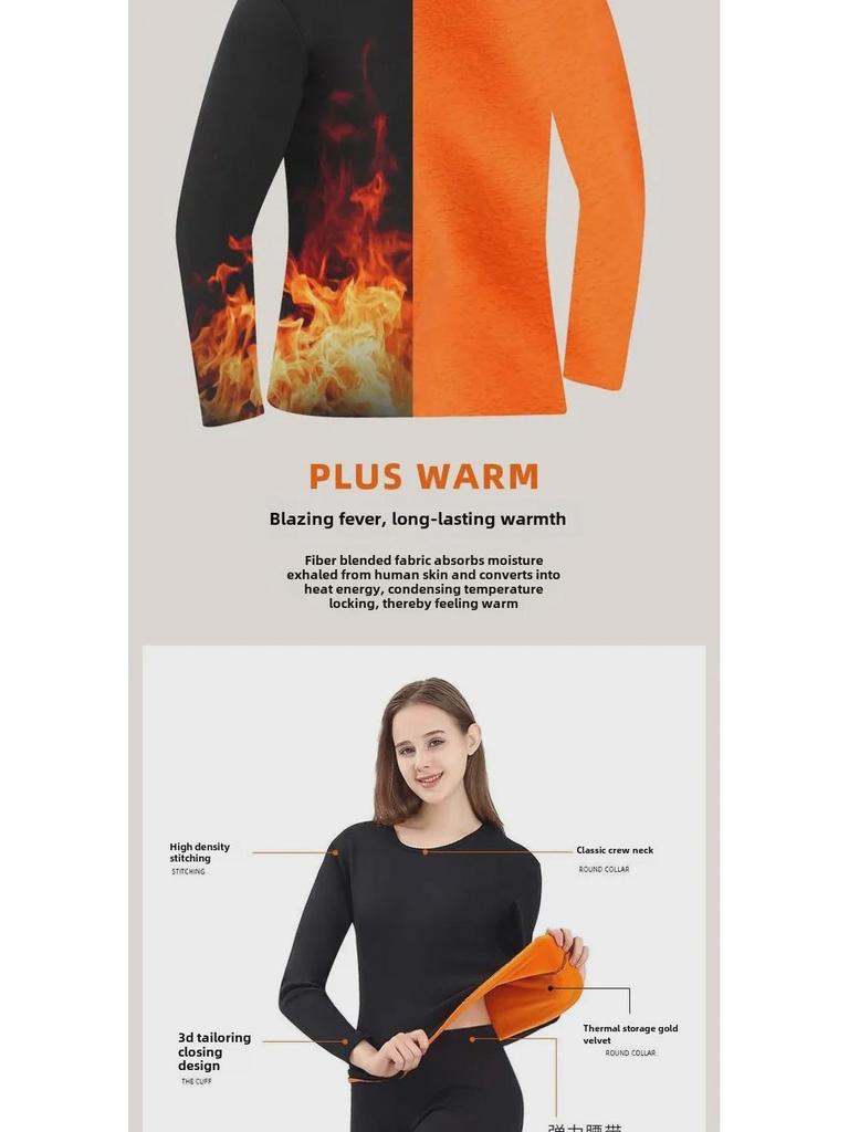 Golden Velvet Thermal Underwear for Men & Women: Thickened, Single Layer, Cold-Proof Autumn Suit for Adults & Couples