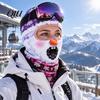 Winter Skiing Balaclava Velvet Face Mask for Christmas, Santa Snowman Reindeer Elf Balaclava, Cold Weather Guard Windproof Neck Gaiter Outdoor