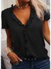 Women's Short Sleeve Ruffled Top Solid Color Spring Summer Shirt