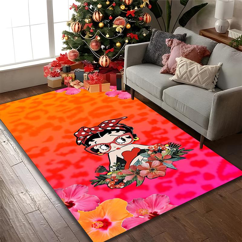 1pc General-purpose Rug, Betty Boop Printed Area Rug, Comfortable Office Chair Carpet, Home Entrance Floor Mat