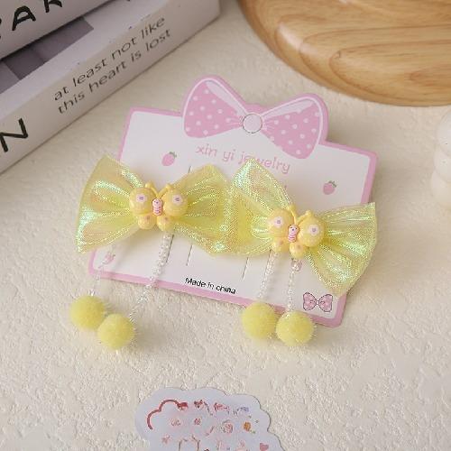 Korean Lace Bow Children's Headgear Little Girl Temperament Lace Hairpin Handmade High-end Headgear Hair Clip