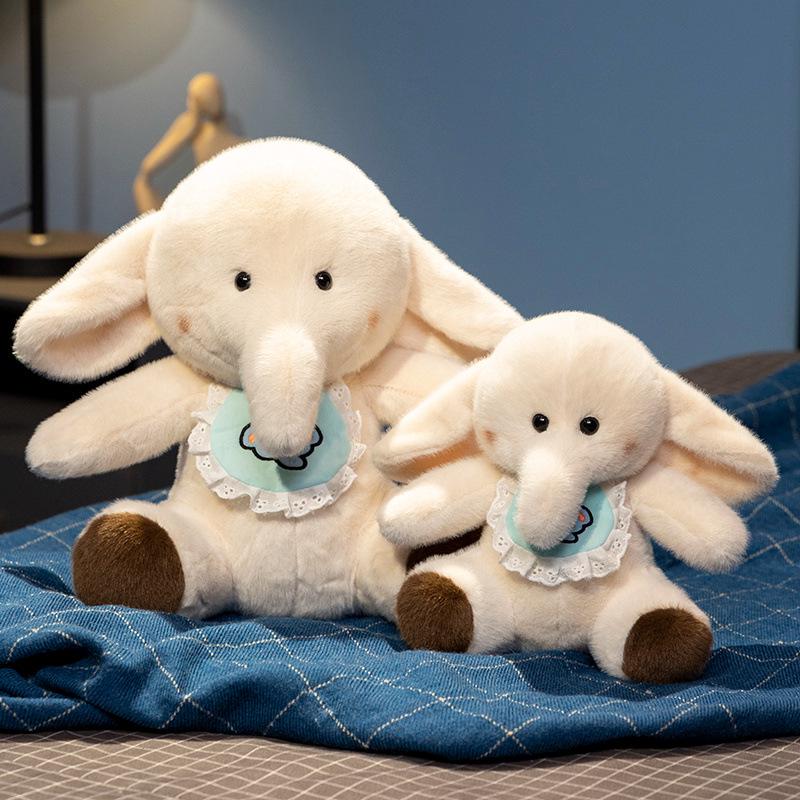 

Cream Elephant Plush Doll in Cute Sitting Posture 15cm (0.1kg)
